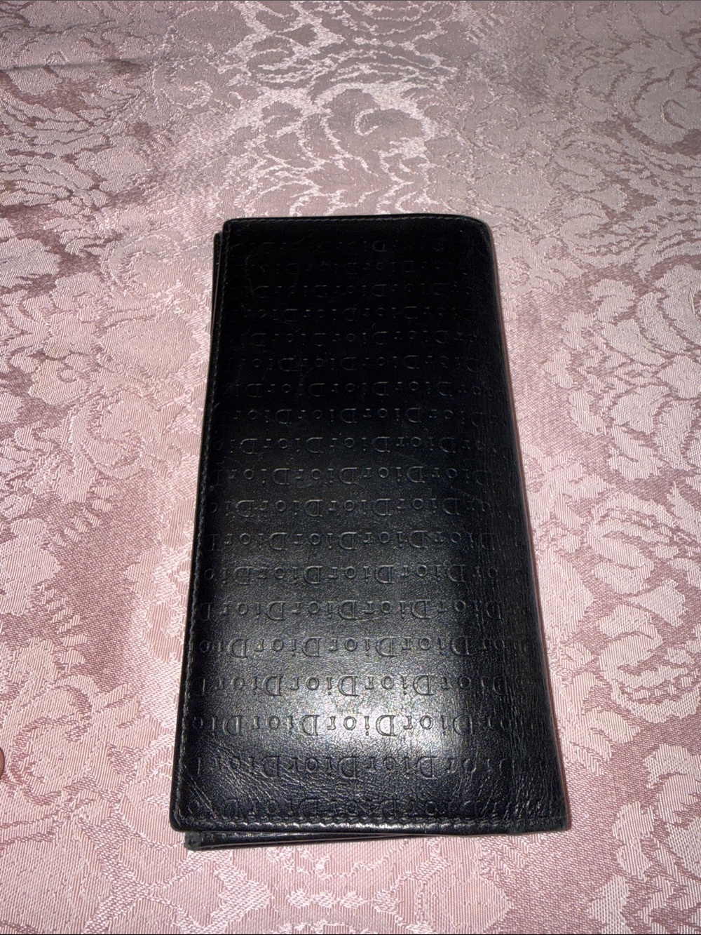 Dior Black Embossed Long Leather Wallet